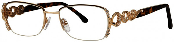 Caviar Caviar 4883 Eyeglasses, (16) Brown/Gold w/ Clear Crystals
