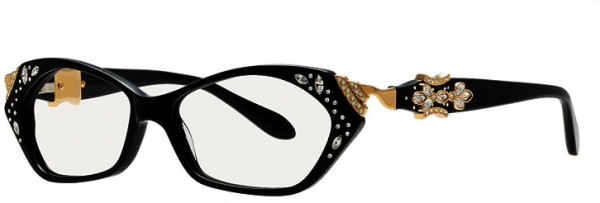 Caviar Caviar 5611 Eyeglasses, (24) Black/Gold w/Clear Crystal Stones