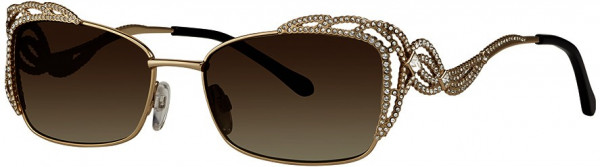 Caviar Caviar 5629 Sunglasses, (21) Gold w/ Clear Crystals w/ Grey Lens