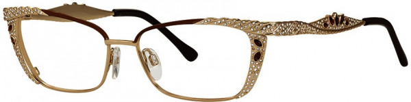 Caviar Caviar 5633 Eyeglasses, (16) Brown/Gold w/ Topaz & Clear Crystals