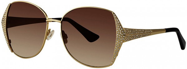 Caviar Caviar 6601 Sunglasses, (21) Gold w/ Clear Crystals w/ Brown Lens