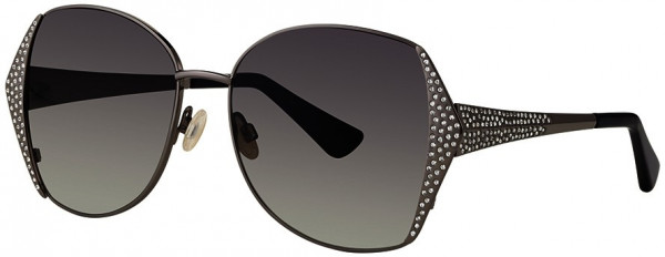 Caviar Caviar 6601 Sunglasses, (82) Gunmetal w/ Clear Crystals w/ Grey Lens