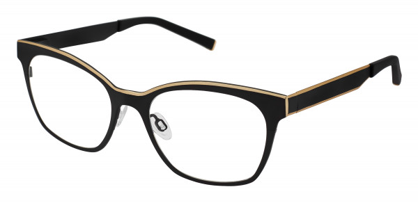Kate Young K313 Eyeglasses, Black/Gold (BLK)