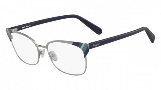 Ferragamo SF2160 Eyeglasses, (714) LIGHT GOLD/BLUE