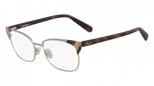Ferragamo SF2160 Eyeglasses, (723) GOLD/TORTOISE