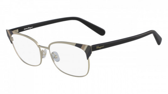 Ferragamo SF2160 Eyeglasses, (733) GOLD/BLACK
