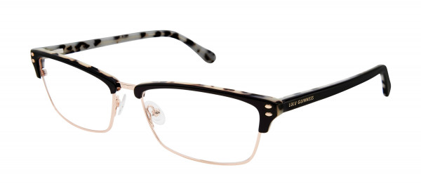 Lulu Guinness L203 Eyeglasses, Black/Rose Gold (BLK)