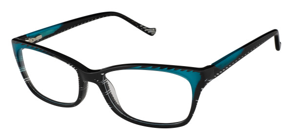 Tura R553 Eyeglasses, Black/Turquoise (BLC)
