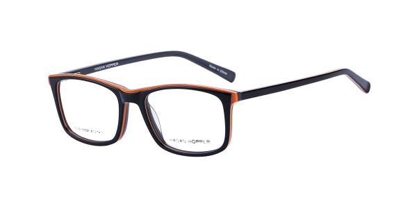 Alpha Viana H-6027 Eyeglasses, C2- shiny blk/ orange
