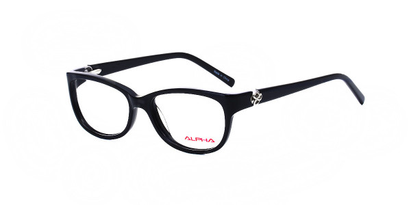 Alpha Viana A-3025 Eyeglasses, C1 - Black/Black