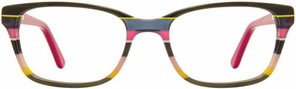 David Benjamin Fashion Plate Eyeglasses, Black / Berry Stripe