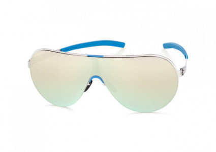 ic! berlin Panorama Sunglasses, Chrome-Power-Blue / Silver Mirrored