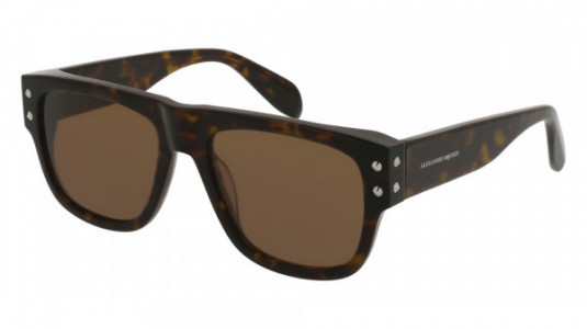 Alexander McQueen AM0069S Sunglasses, 004 - HAVANA with BROWN lenses
