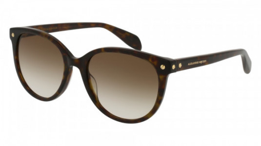 Alexander McQueen AM0072S Sunglasses, 002 - HAVANA with BROWN lenses