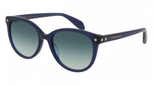 Alexander McQueen AM0072S Sunglasses, 004 - BLUE with BLUE lenses