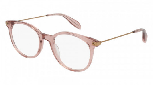 Alexander McQueen AM0093O Eyeglasses, 003 - PINK with GOLD temples