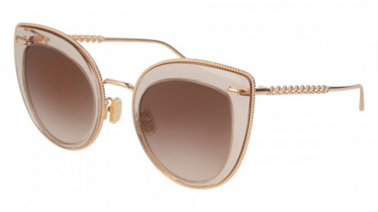 Boucheron BC0044S Sunglasses, 002 - NUDE with GOLD temples and BROWN lenses