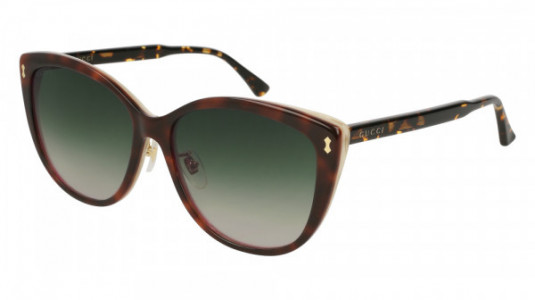 Gucci GG0193SK Sunglasses, 004 - HAVANA with GREEN lenses