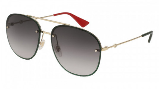 Gucci GG0227S Sunglasses, 001 - GOLD with GREY lenses