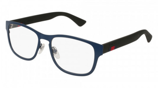 Gucci GG0175O Eyeglasses, 003 - BLUE with BLACK temples