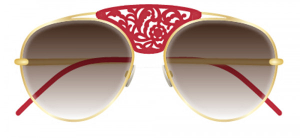 Pomellato PM0033S Sunglasses, 004 - GOLD with PINK lenses