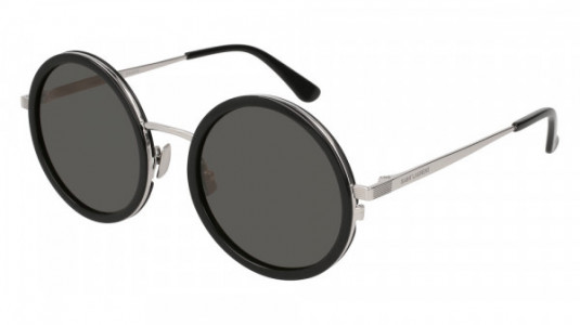 Saint Laurent SL 136 COMBI Sunglasses, 001 - BLACK with SILVER temples and GREY lenses