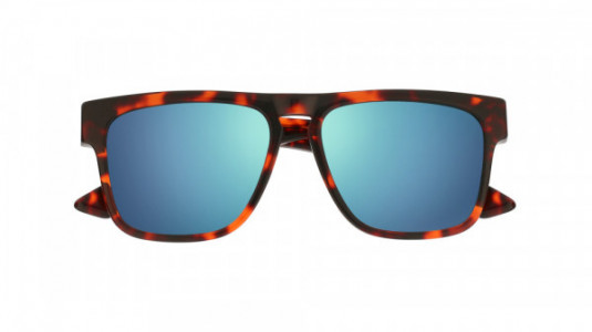 McQ MQ0079S Sunglasses, 005 - HAVANA with LIGHT BLUE lenses