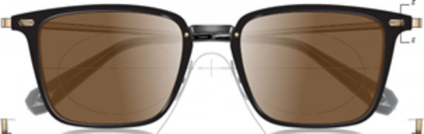 Brioni BR0037S Sunglasses, 001 - BLACK with SILVER temples and GREY lenses