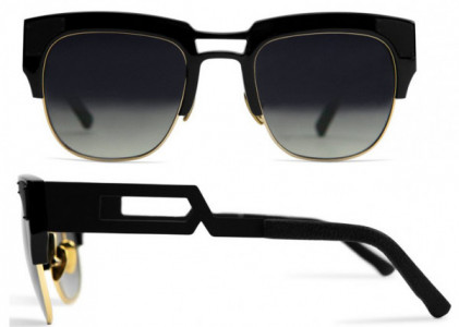 Coco and Breezy Coco and Breezy Evolution Sunglasses, 101 Black Marble-Gold/Grey Gradient Lenses