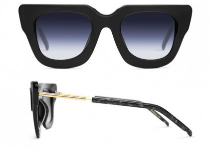 Coco and Breezy Coco and Breezy Iris Sunglasses, 101 Black Marble-Gold/Grey Gradient Lenses