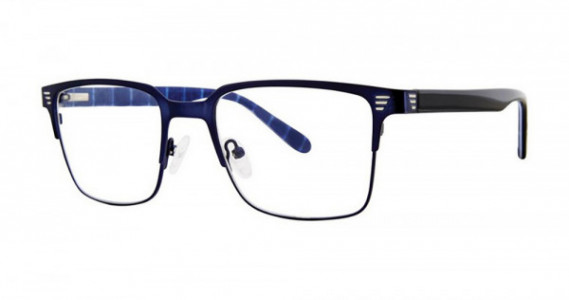 Big Mens Eyewear Club BIG PITCH Eyeglasses, Matte Navy/Silver
