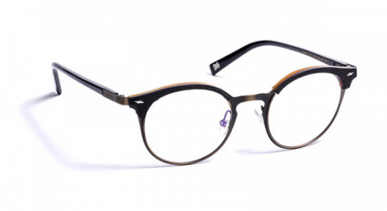 J.F. Rey JF2785 Eyeglasses, BLACK LEATHER/DEMI+METAL BRUSHED GOLD (0050)