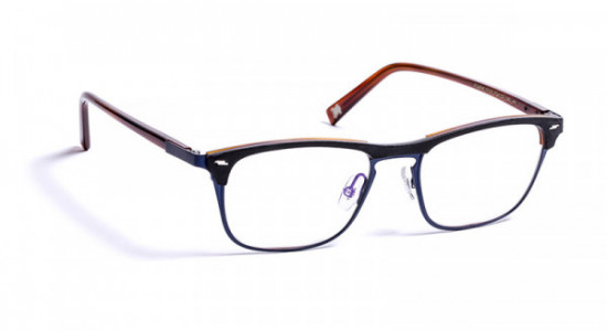 J.F. Rey JF2784 Eyeglasses, BLACK LEATHER/DEMI+METAL BLUE (0090)