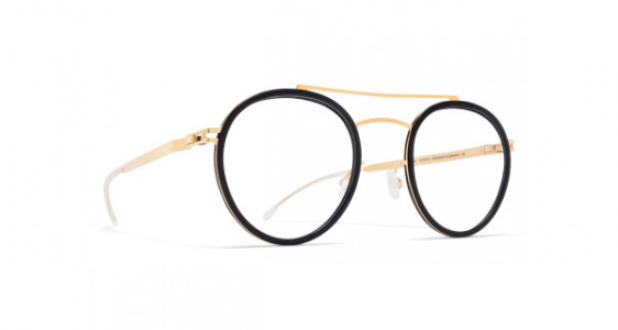 Mykita Mylon HAY Eyeglasses, MH7 PITCH BLACK/GLOSSY GOLD