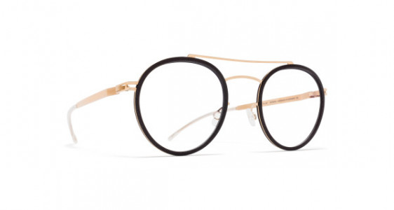 Mykita Mylon HAY Eyeglasses, MH8 EBONY BROWN/CHAMPAGNE GOLD