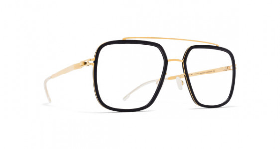 Mykita Mylon REED Eyeglasses, MH7 PITCH BLACK/GLOSSY GOLD