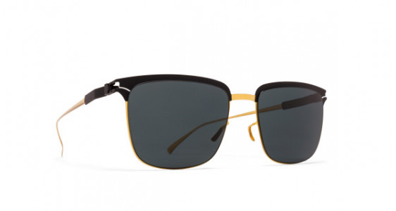 Mykita MATTEO Sunglasses, GOLD/BLACK - LENS: BLACK POLARISED