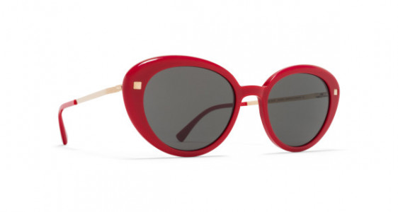 Mykita LUAVA Sunglasses, C54 RED/CHAMPAGE GOLD - LENS: DARK GREY SOLID