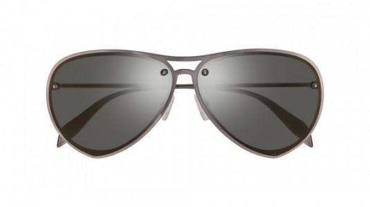 Alexander McQueen AM0102S Sunglasses, RUTHENIUM with GREY lenses