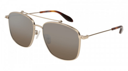 Alexander McQueen AM0124SK Sunglasses, GOLD with SILVER lenses