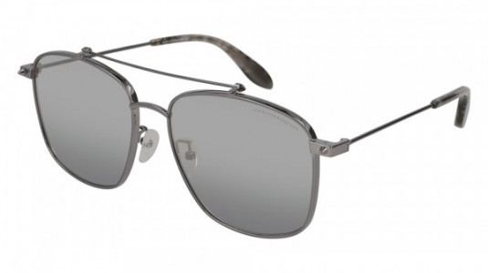 Alexander McQueen AM0124SK Sunglasses, RUTHENIUM with SILVER lenses