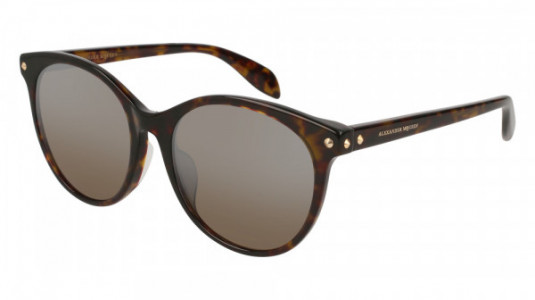 Alexander McQueen AM0125SK Sunglasses, HAVANA with SILVER lenses