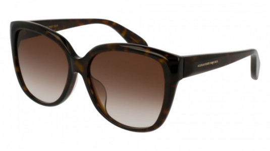 Alexander McQueen AM0041SA Sunglasses, HAVANA with BROWN lenses