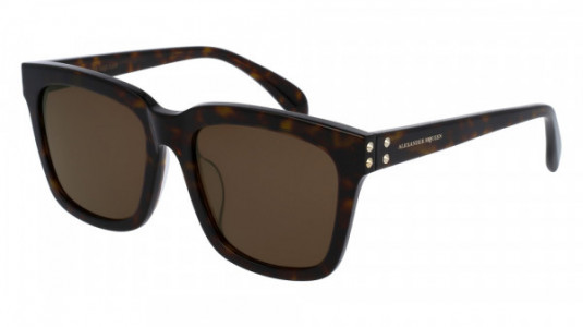 Alexander McQueen AM0064SK Sunglasses, 002 - HAVANA with BROWN lenses