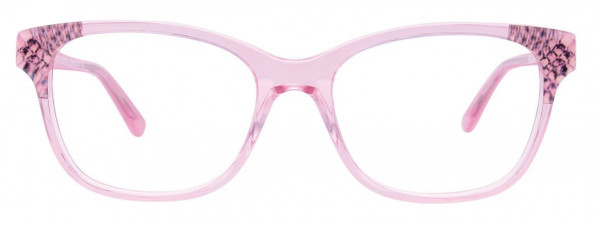 EasyClip EC464 Eyeglasses, 030 - Pink Crystal & Pink Snake Pattern