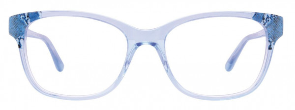EasyClip EC464 Eyeglasses, 050 - Blue Crystal & Blue Snake Pattern