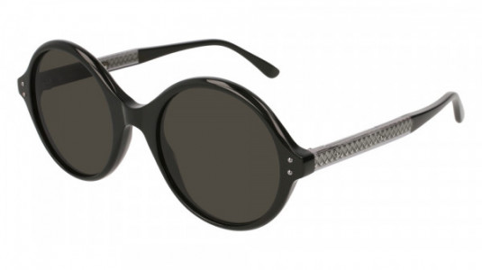 Bottega Veneta BV0127S Sunglasses, BLACK with GREY temples and GREY lenses