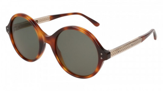 Bottega Veneta BV0127S Sunglasses, HAVANA with YELLOW temples and BROWN lenses