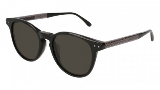 Bottega Veneta BV0128SA Sunglasses, 001 - BLACK with GREY temples and GREY lenses