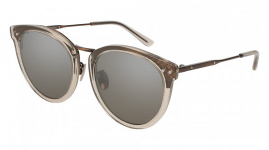 Bottega Veneta BV0142S Sunglasses, BROWN with BRONZE temples and SILVER lenses